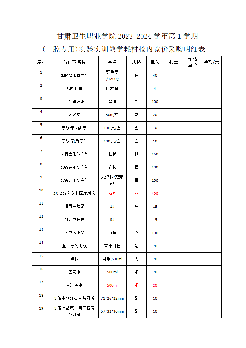 365英国上市官网在线2023-2024学年第1学期(口腔专用)实验实训教学耗材校内竞价采购公告_03.png